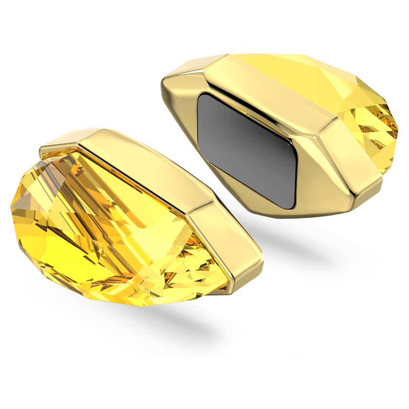 swarovski lucent ear cuff   single  magnetic  yellow  gold tone plated