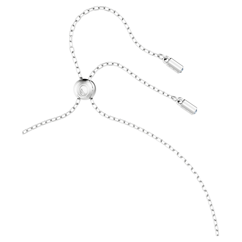 swarovski hollow pendant  interlocking loop  blue  rhodium plated