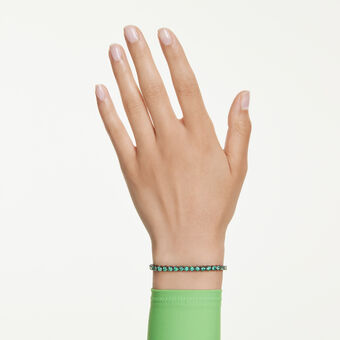 swarovski سوار matrix tennis، قطع مستدير، لون أخضر، طلاء روثينيوم