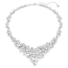 swarovski constella necklace  mixed cuts  clasp  white  rhodium plated
