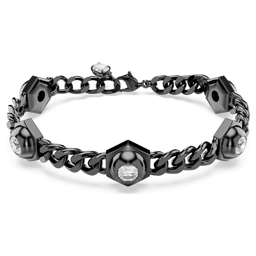 swarovski numina bracelet  round cut  white  ruthenium plated