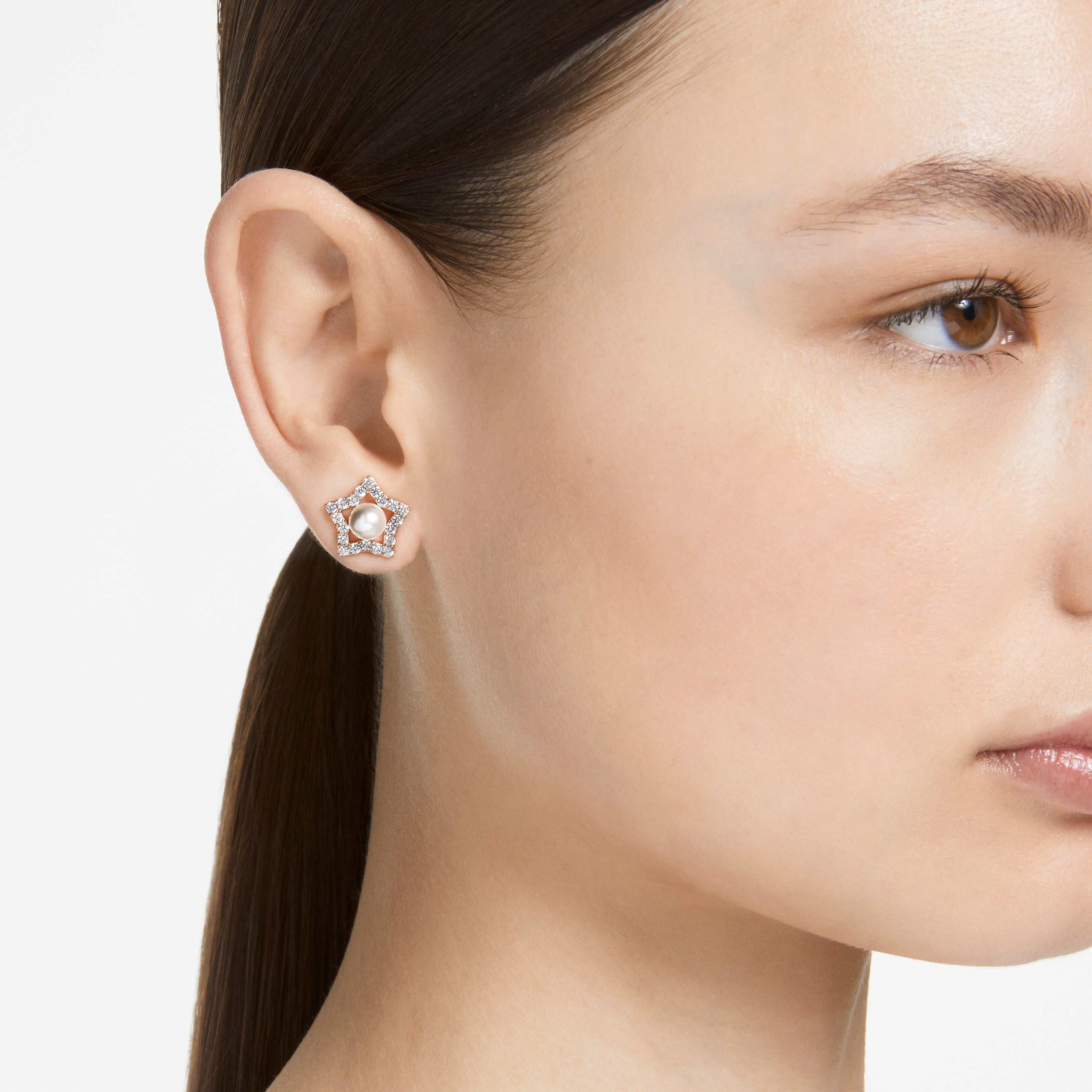 Swarovski round stud earrings discount