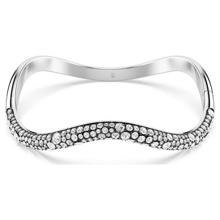 swarovski sublima bangle  round cut  white  rhodium plated