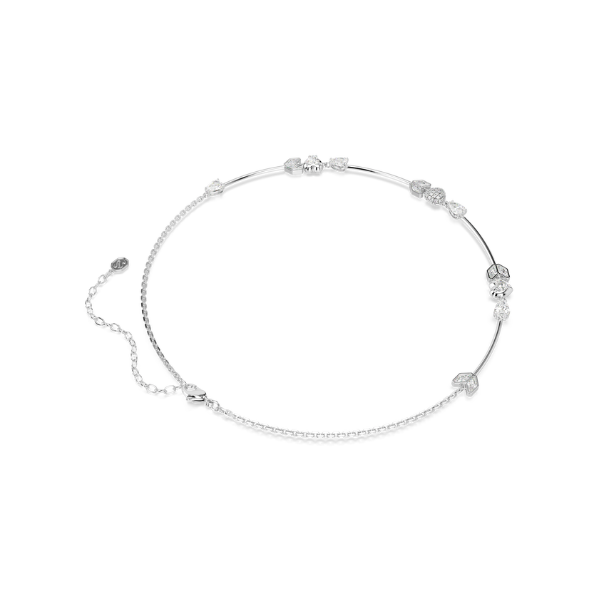 swarovski idyllia necklace  heart with arrow  white  rhodium plated