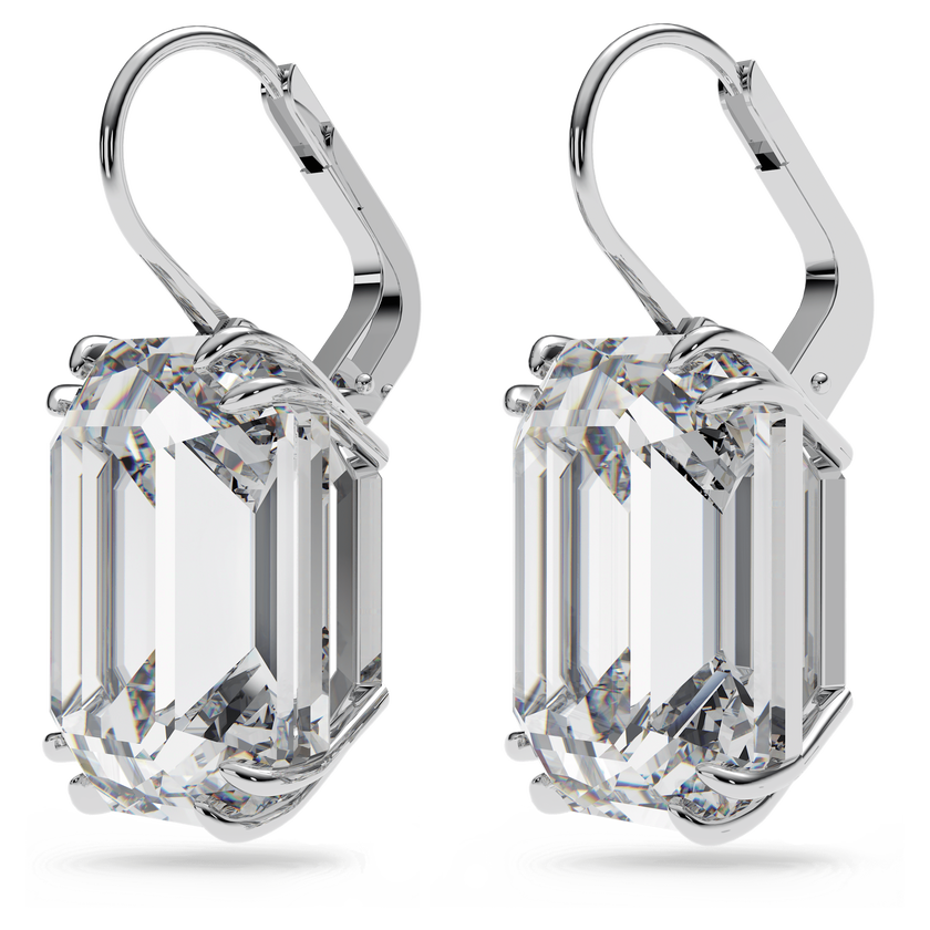 swarovski أقراط millenia، مزدانة بكريستالات مثمنة، لون أبيض، طلاء روديوم