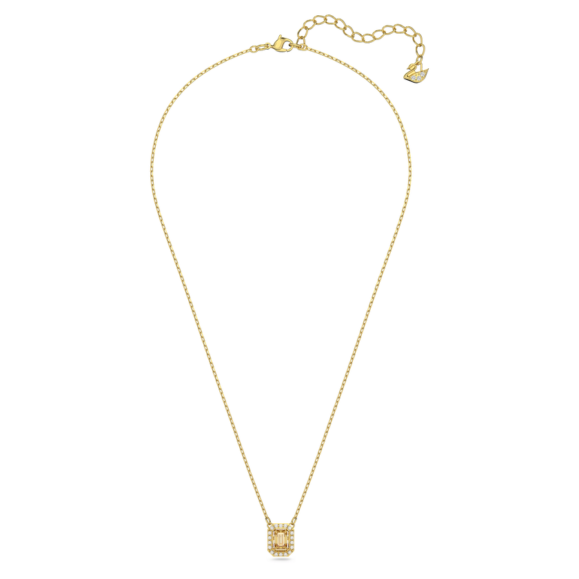 swarovski una necklace  octagon cut  yellow  gold tone plated