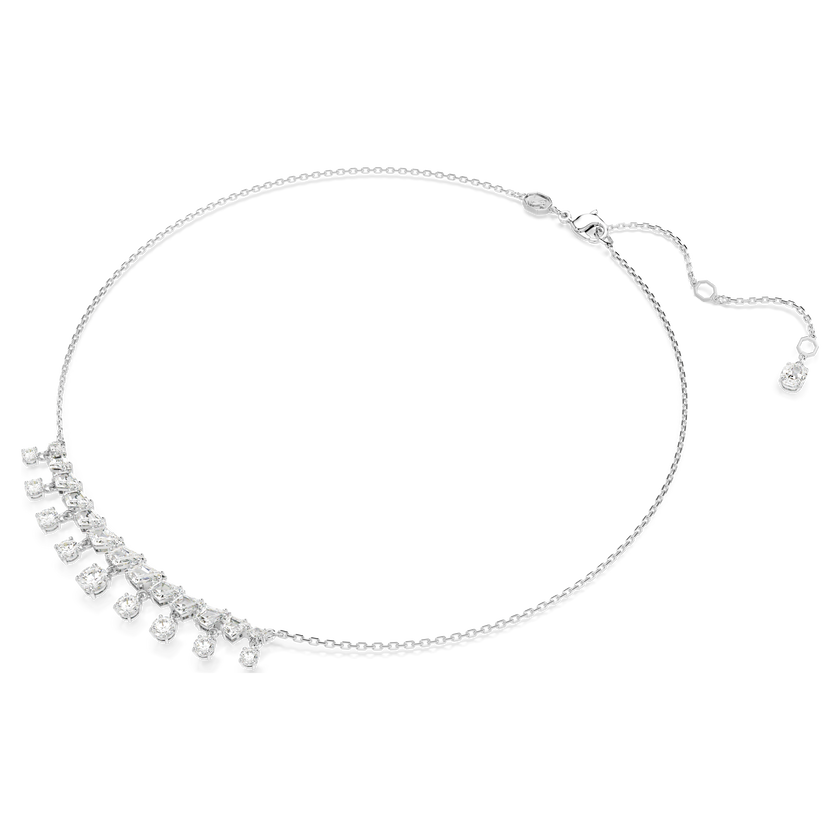 swarovski idyllia necklace  mixed cuts  snowflake  white  rhodium plated