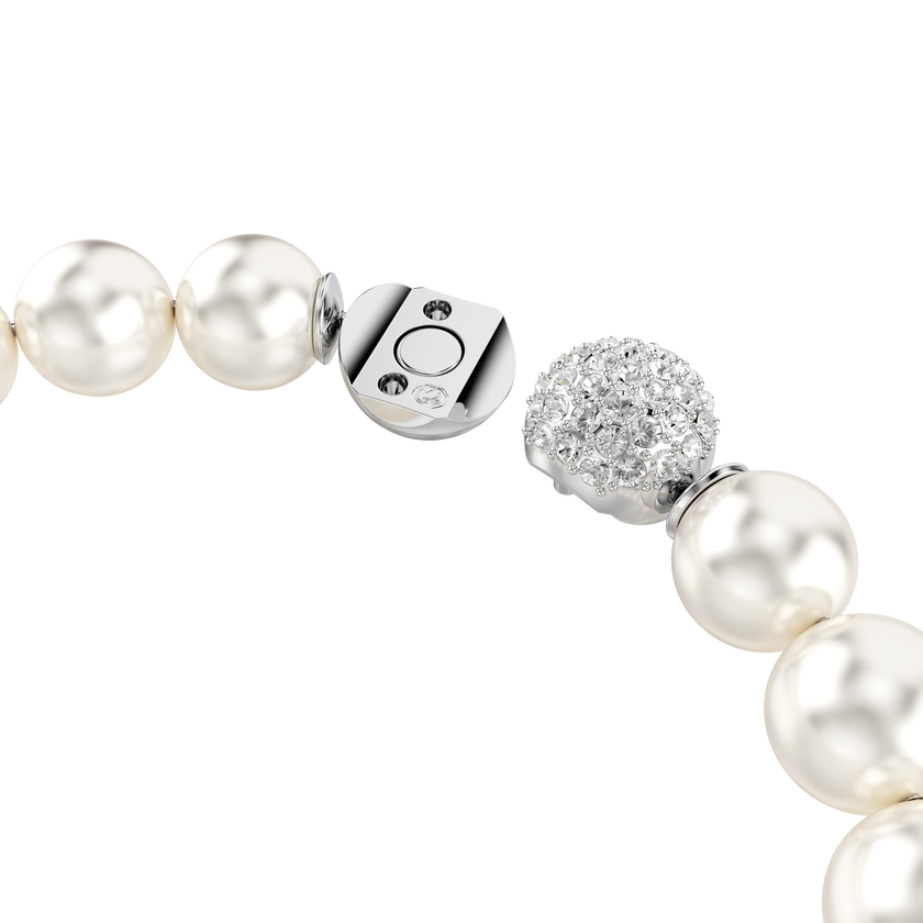 swarovski matrix bracelet  crystal pearl  white  rhodium plated