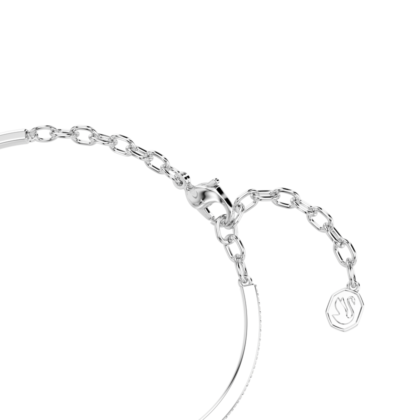 swarovski symbolica bracelet  pav   horse shoe  white  rhodium plated