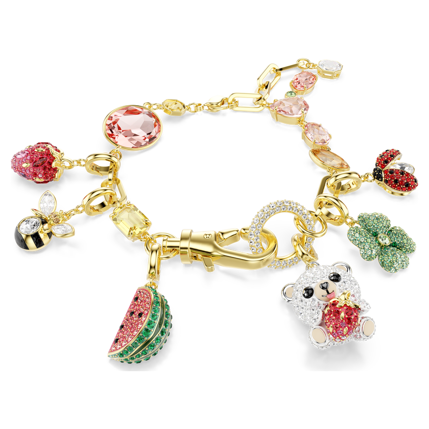 swarovski idyllia bracelet  mixed cuts  mixed motifs  multicolored  18k gold finish