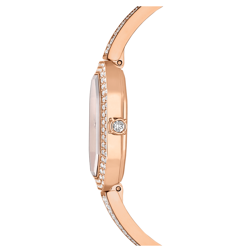 swarovski dextera bangle watch  swiss made  metal bracelet  rose gold tone  rose gold tone finish