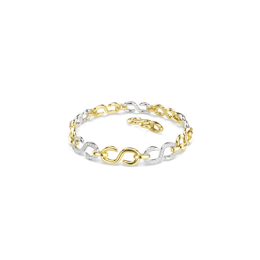 swarovski dextera bracelet  round cut  white  mixed metal finish