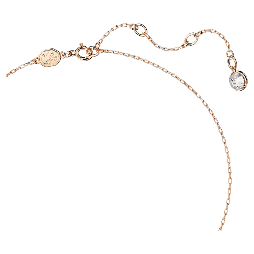 swarovski swan pendant  swan  medium  green  rose gold tone plated