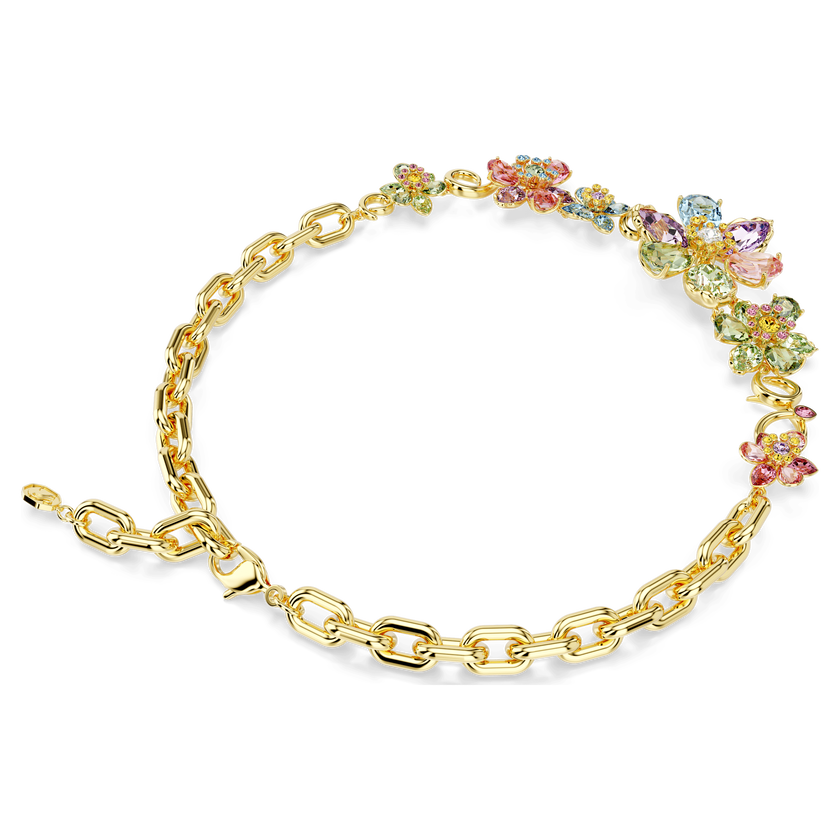 swarovski عقد idyllia، قطع متنوع، شكل زهرة، ألوان متعددة، لمسة نهائية من الذهب عيار 18 قيراط