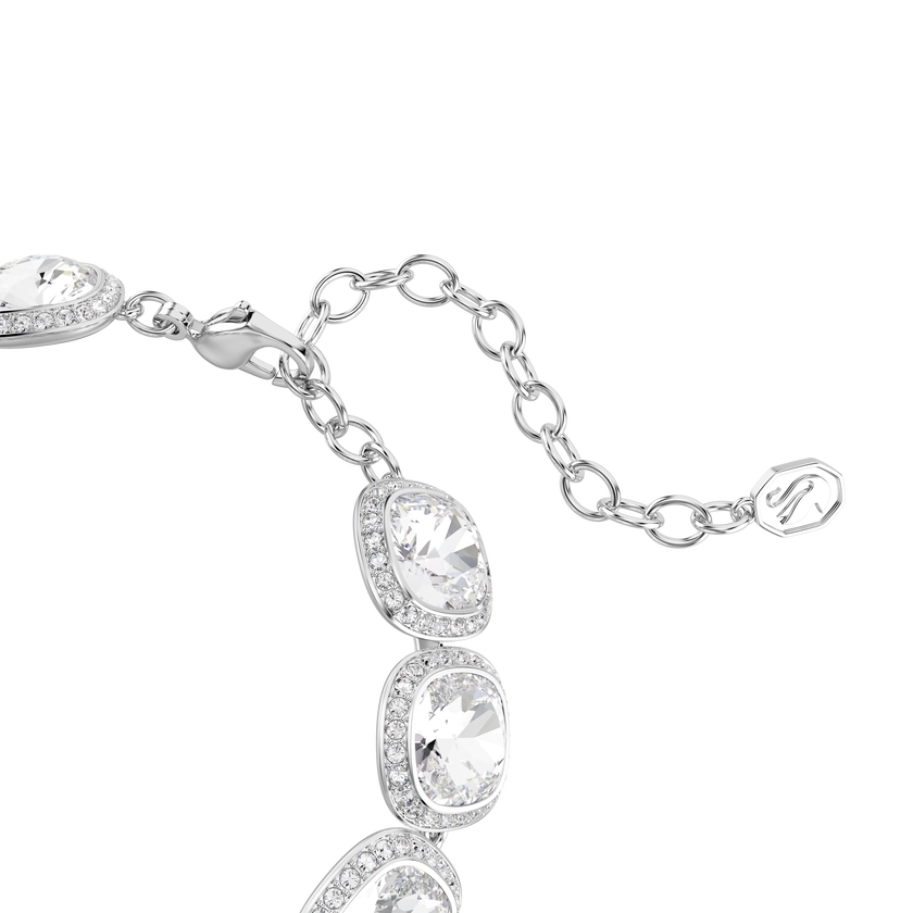 swarovski una angelic bracelet  cushion cut  white  rhodium plated