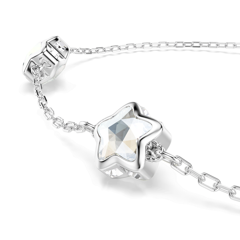 swarovski chroma bracelet  star  white  rhodium plated