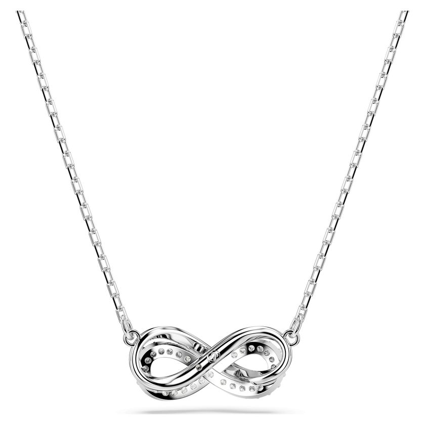 swarovski hyperbola pendant  pav   infinity  white  rhodium plated