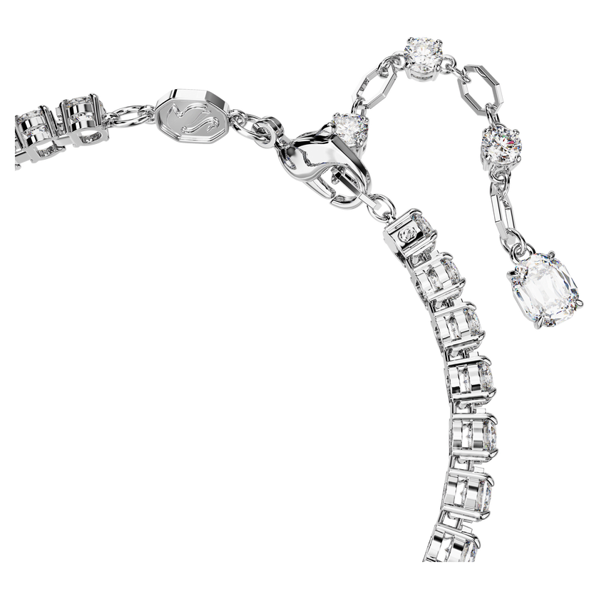swarovski matrix tennis bracelet  mixed cuts  green  rhodium plated
