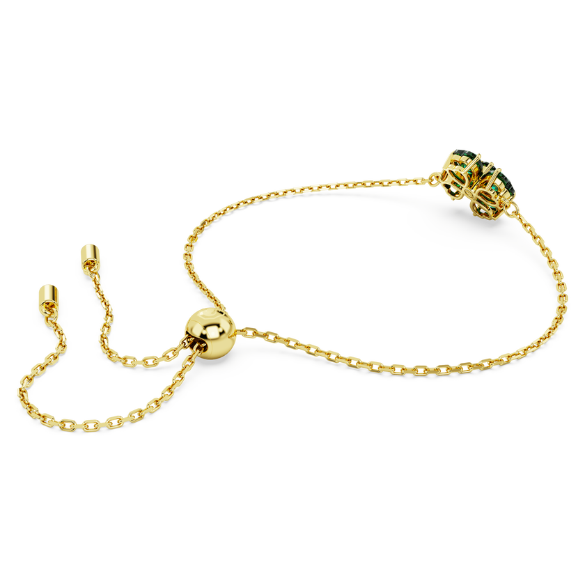 swarovski idyllia bracelet  mixed cuts  clover  green  gold tone plated