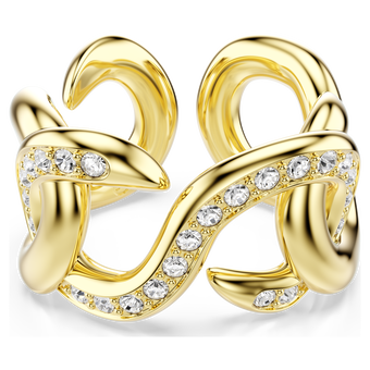 swarovski dextera open ring  round cut  white  gold tone plated