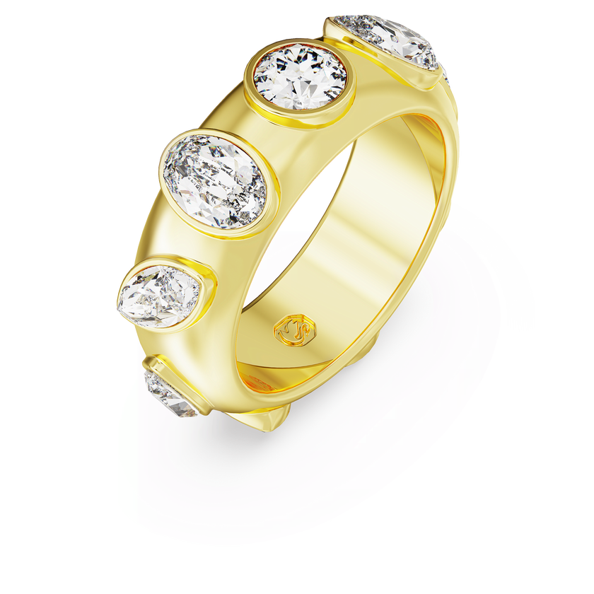 swarovski imber ring  mixed cuts  white  gold tone plated