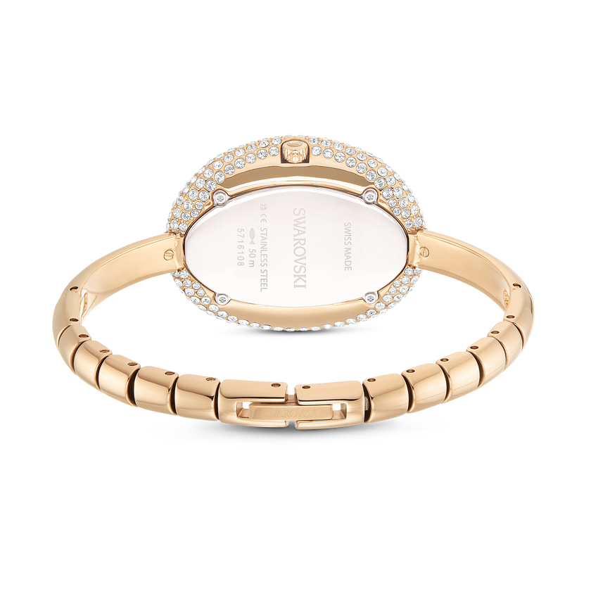 swarovski ساعة imber bangle، صناعة سويسرية، سوار معدني، لون ذهبي، لمسة نهائية بلون ذهبي شامبين