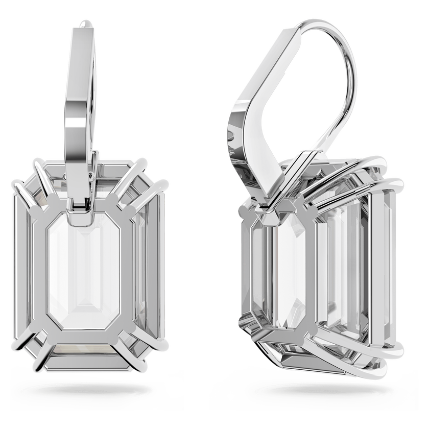 swarovski أقراط millenia، مزدانة بكريستالات مثمنة، لون أبيض، طلاء روديوم