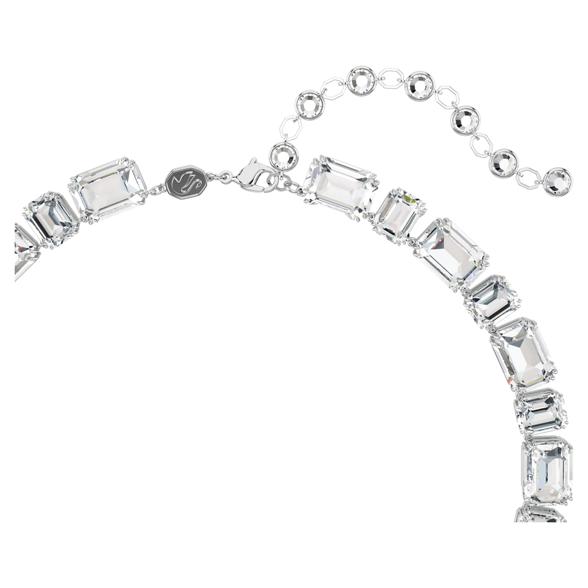 swarovski millenia necklace  octagon cut  white  rhodium plated