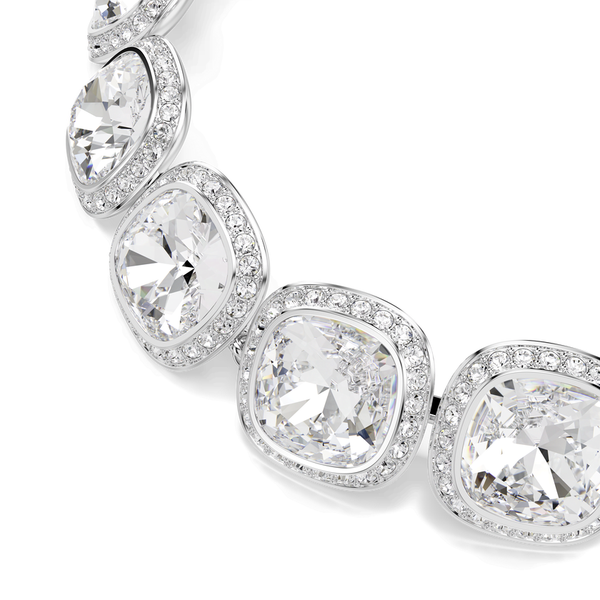 swarovski una angelic bracelet  cushion cut  white  rhodium plated