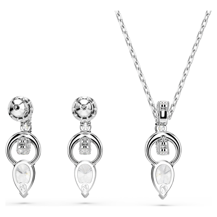 swarovski mesmera set  pear cut  round cut  white  rhodium plated