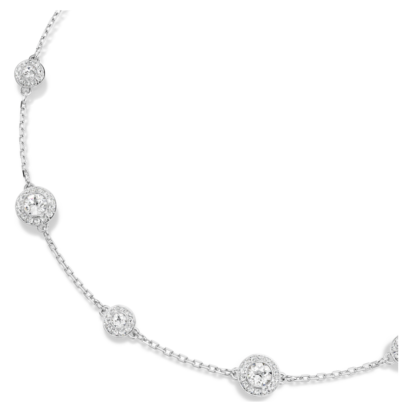 swarovski una angelic necklace  round cut  double sided motifs  white  rhodium plated
