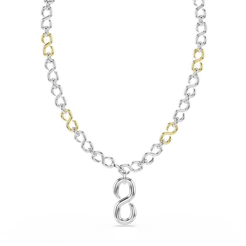 swarovski dextera strandage  round cut  white  mixed metal finish