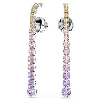 swarovski أقراط متدلية matrix، قطع مستدير متدرج، ألوان متعددة، طلاء روديوم