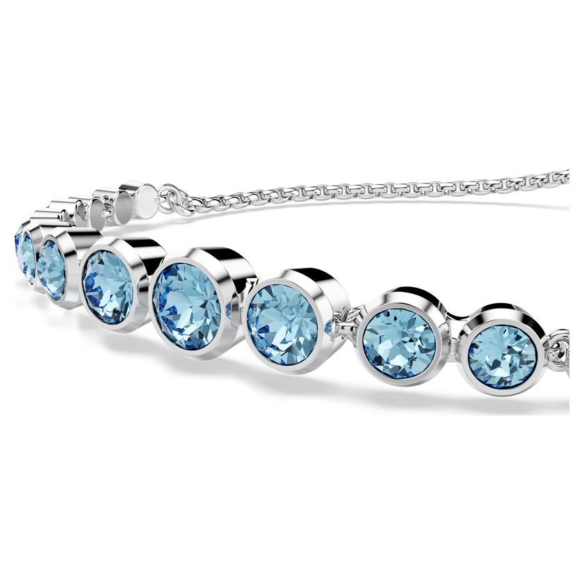 swarovski imber tennis bracelet  mixed round cuts  blue  rhodium plated