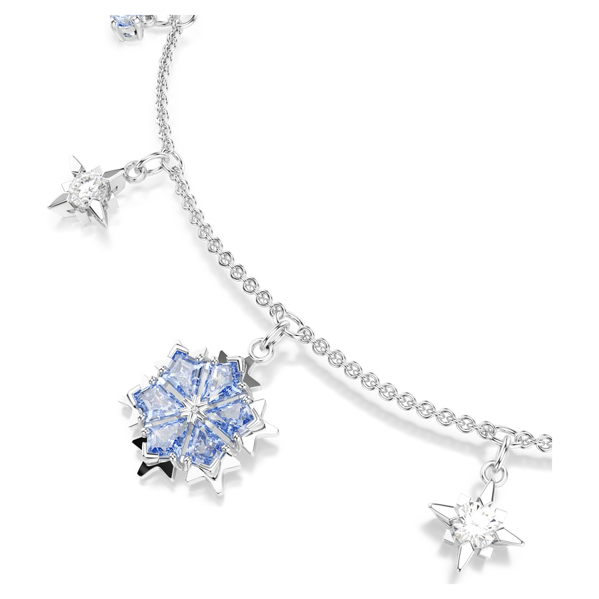swarovski magic bracelet  snowflake  blue  rhodium plated