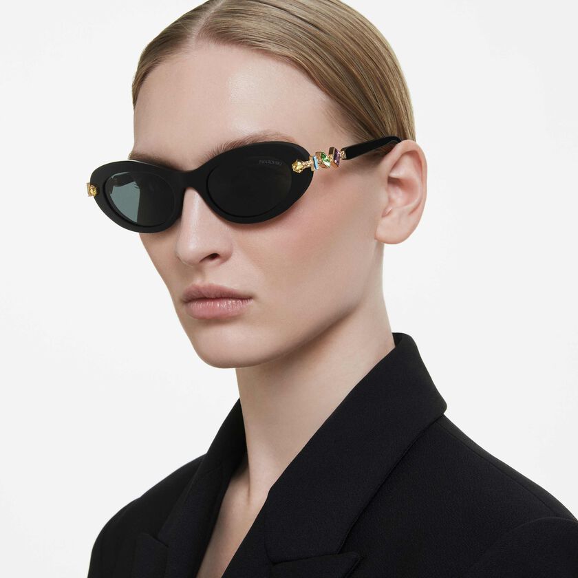 swarovski sunglasses  pillow shape  black