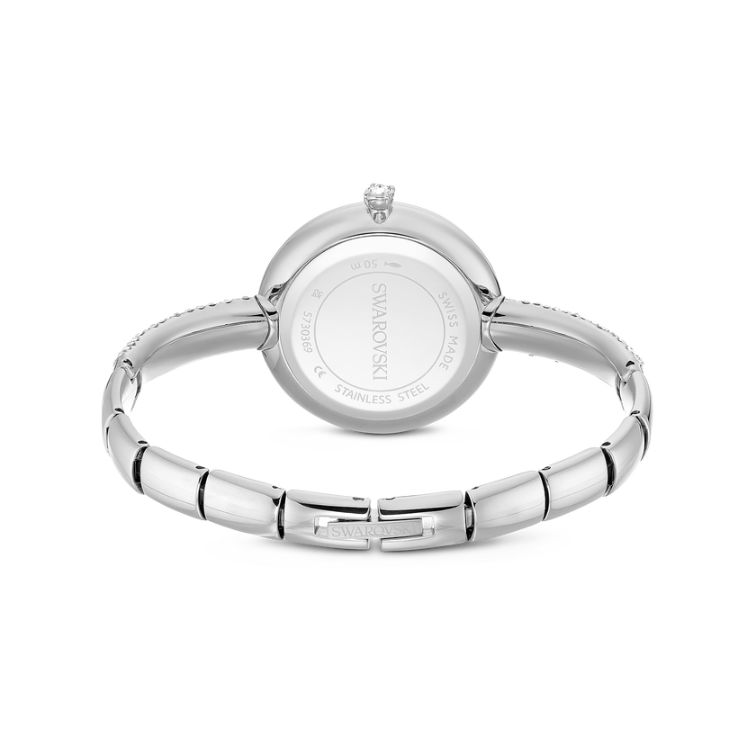 swarovski ساعة sublima bangle، صناعة سويسرية، سوار معدني، لون فضي، ستانلس ستيل