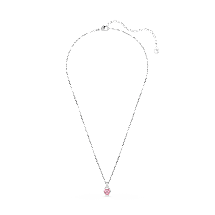 swarovski chroma pendant  mixed cuts  pink  rhodium plated
