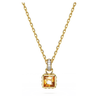 Chroma pendant, Square cut, Yellow, Gold-tone plated