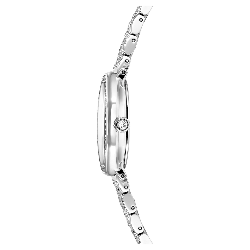 swarovski dextera octagon watch  swiss made  metal bracelet  silver tone  stainless steel