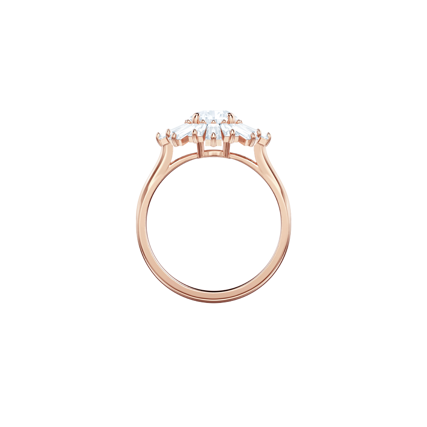 swarovski sunshine ring  white  rose gold plating