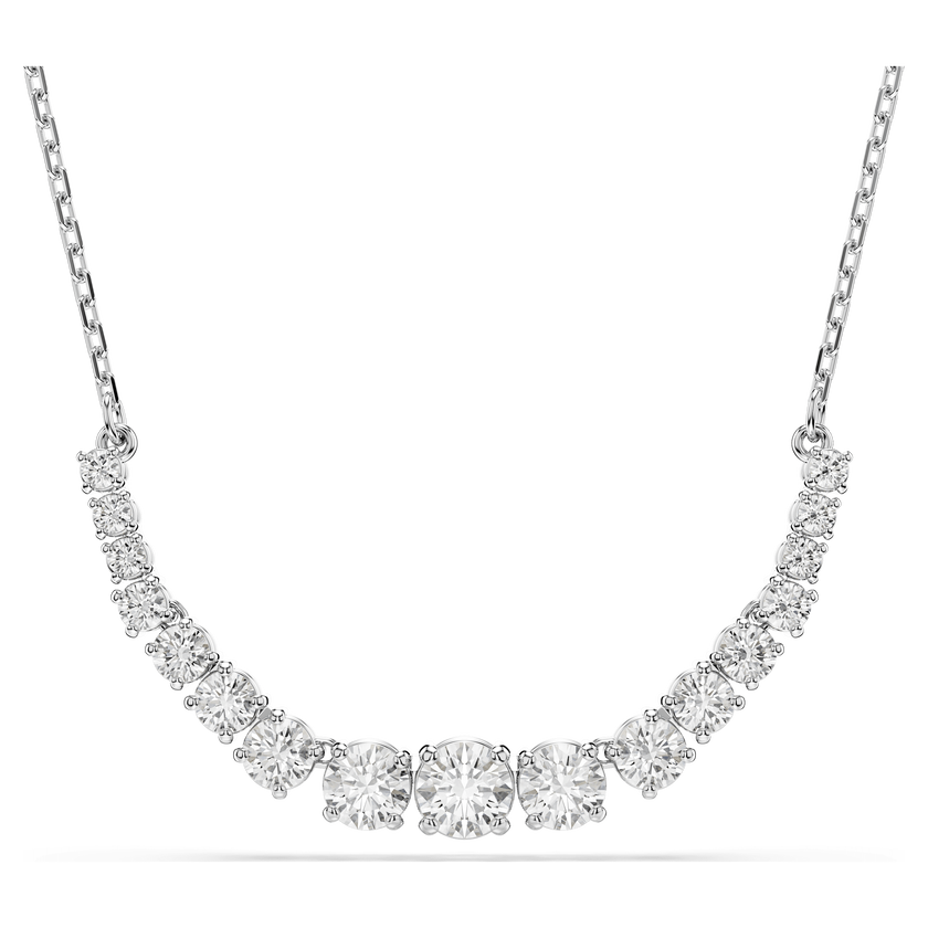swarovski matrix necklace  gradient of round cuts  white  rhodium plated