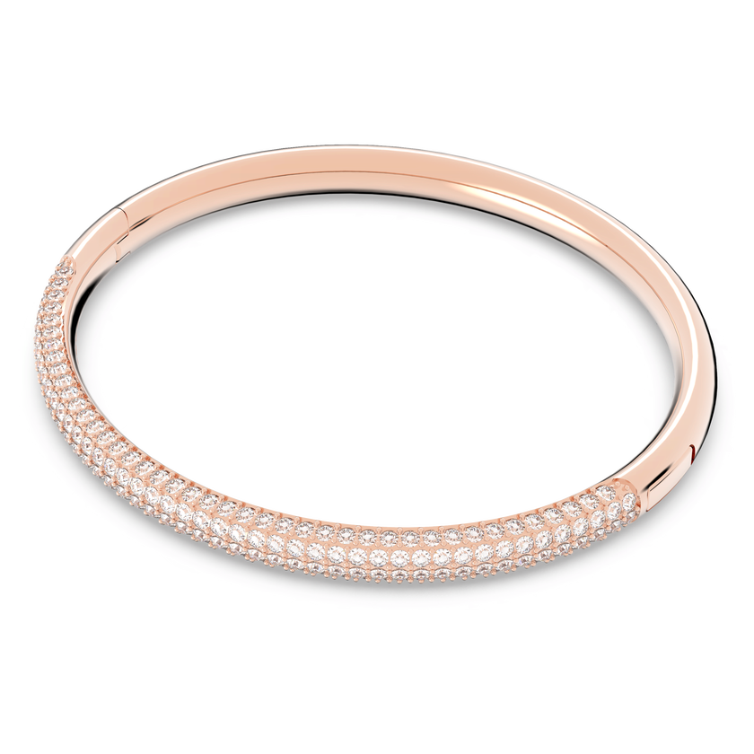 swarovski stone mini bangle  white  rose gold plated