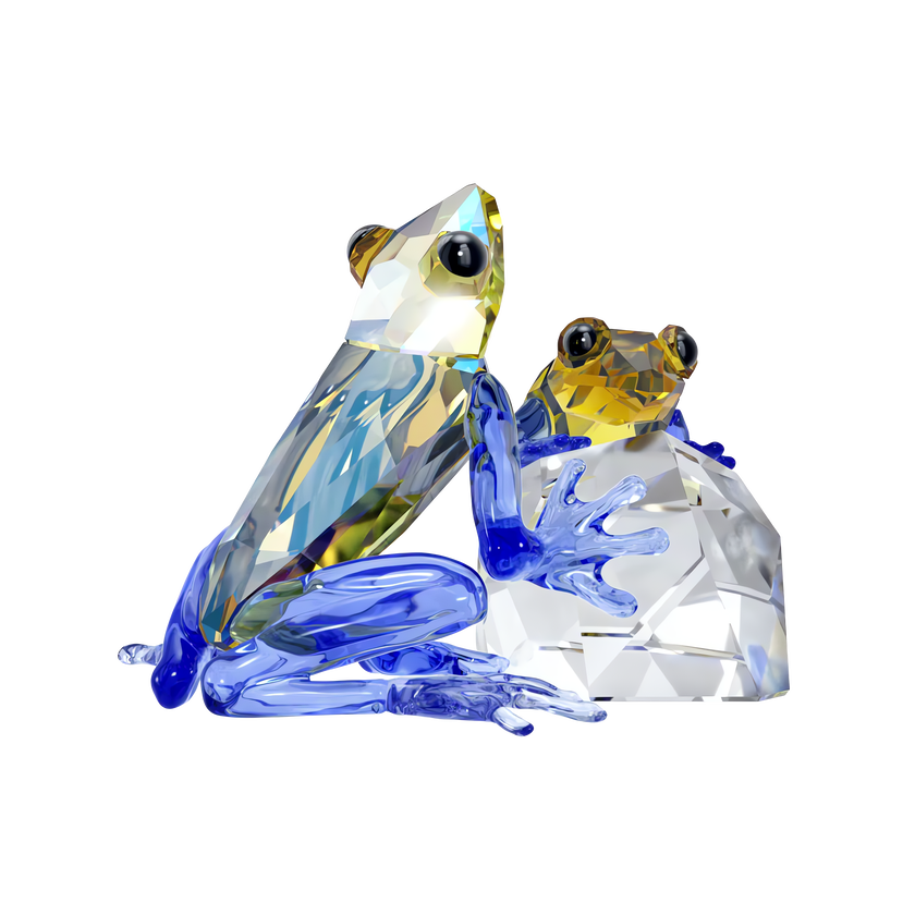 swarovski مجسم ضفدع وطفله من مجموعة idyllia