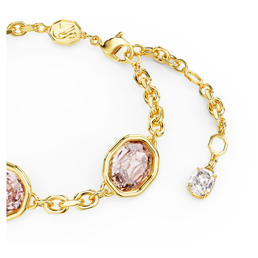 swarovski سوار imber قطع مُثَمَّن، لون وردي، طلاء بلون ذهبي