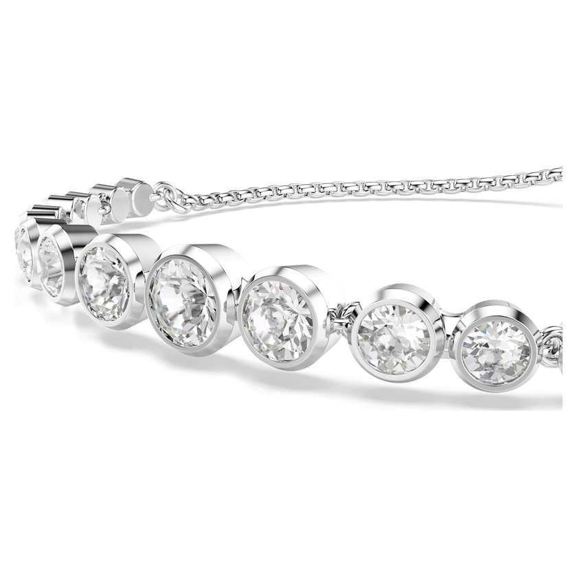 swarovski سوار imber tennis، قطع مستدير متنوع، لون أبيض، طلاء روديوم