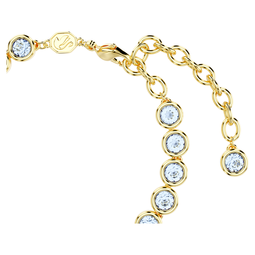 swarovski سوار تنس imber، قطع مُستدير، لون أزرق، طلاء بلون ذهبي