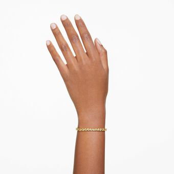 swarovski سوار matrix tennis، قطع مستدير، لون أصفر، طلاء بلون ذهبي