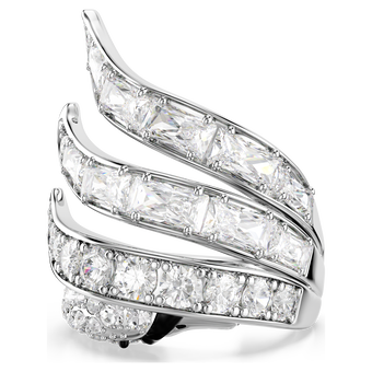 swarovski خاتم كوكتيل vienna، قطع متنوع، شكل بجعة، لون أبيض، طلاء روديوم