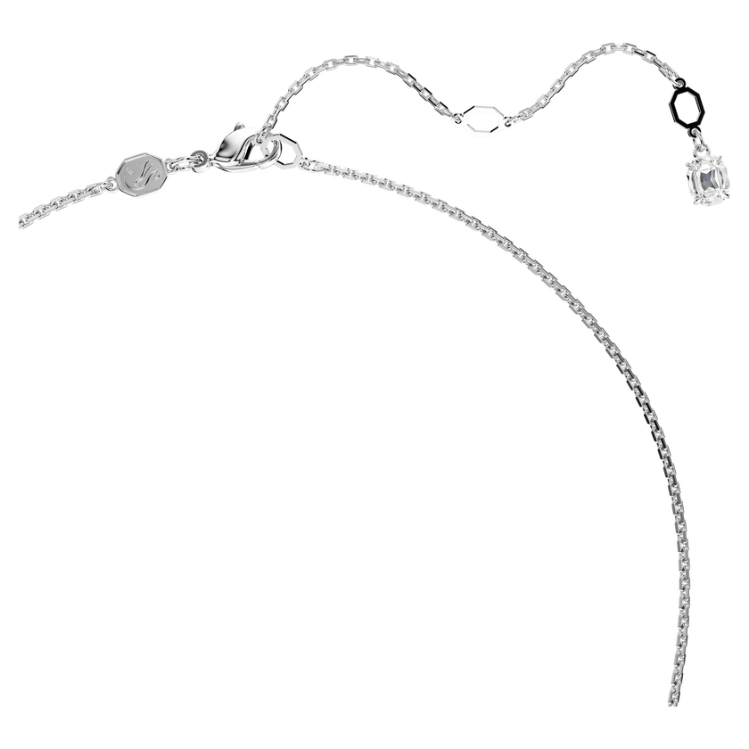 swarovski hyperbola pendant  mixed cuts  infinity  white  rhodium plated